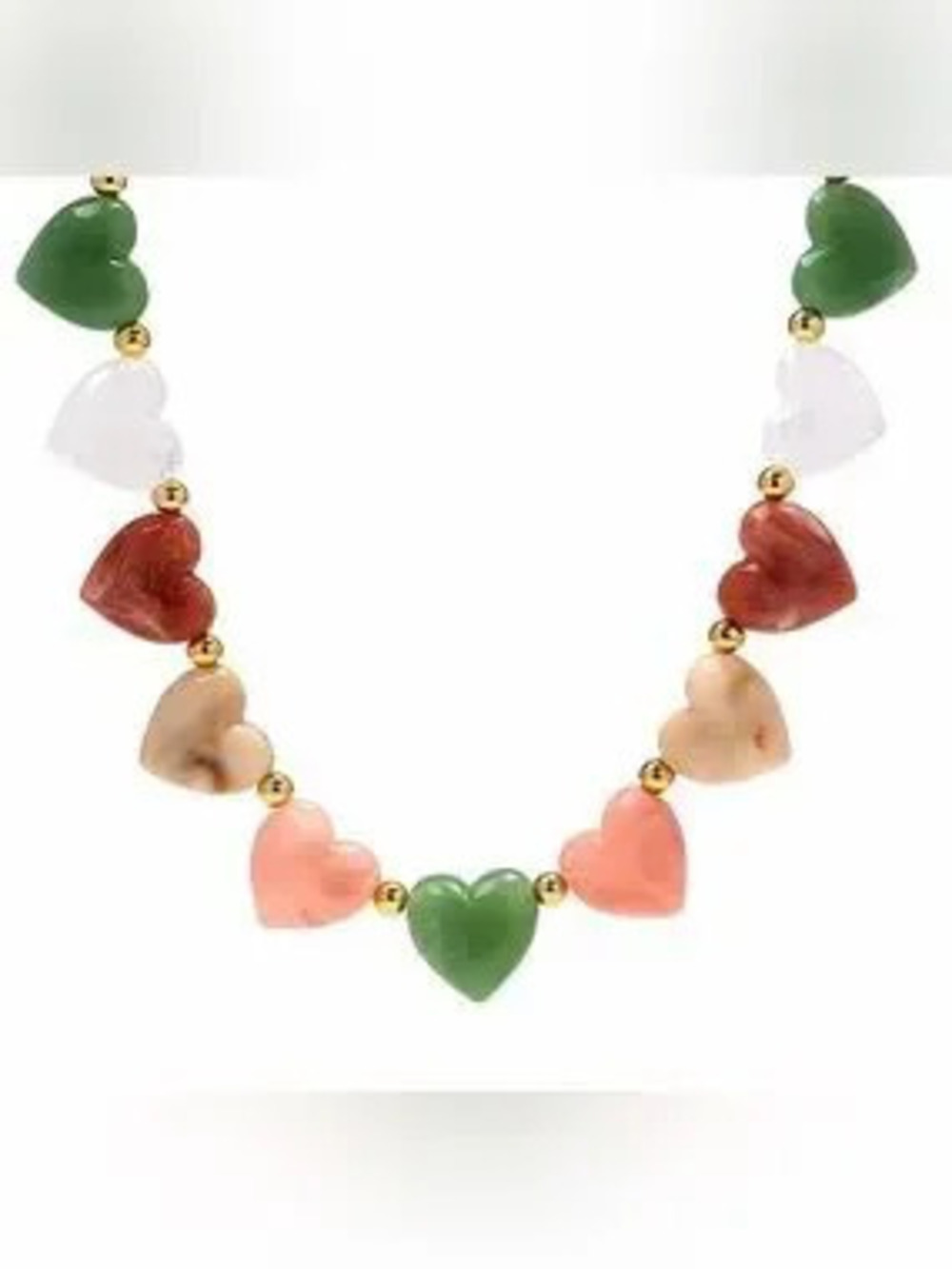 Multicolor Heart Bead Necklace - Picture 6 of 6